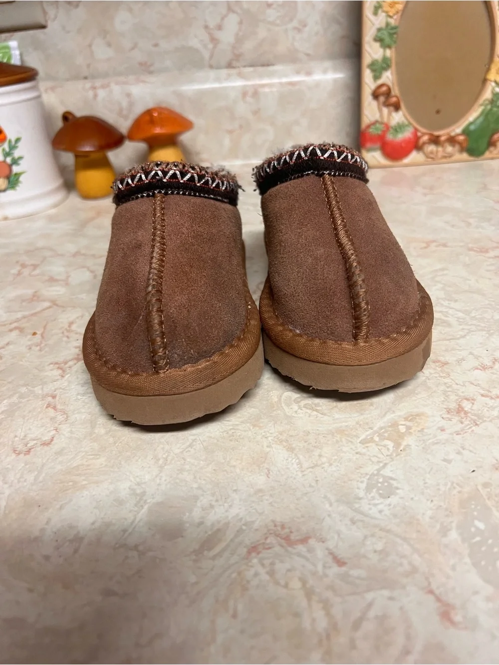 Kids Brown Suede Slip-On Shoes